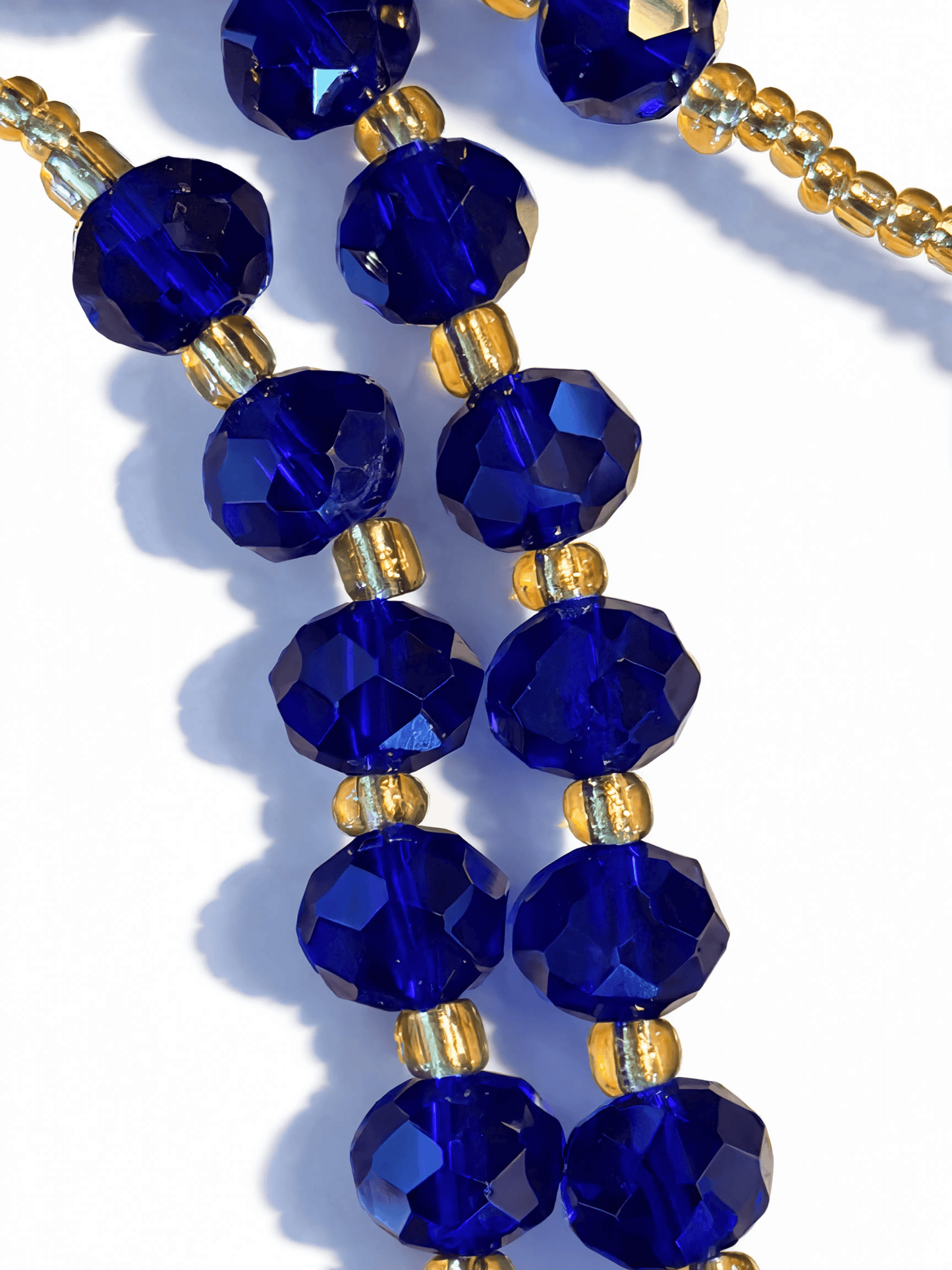 Handmade Our Lady of Guadalupe Rosary in Royal Blue and Gold Colors