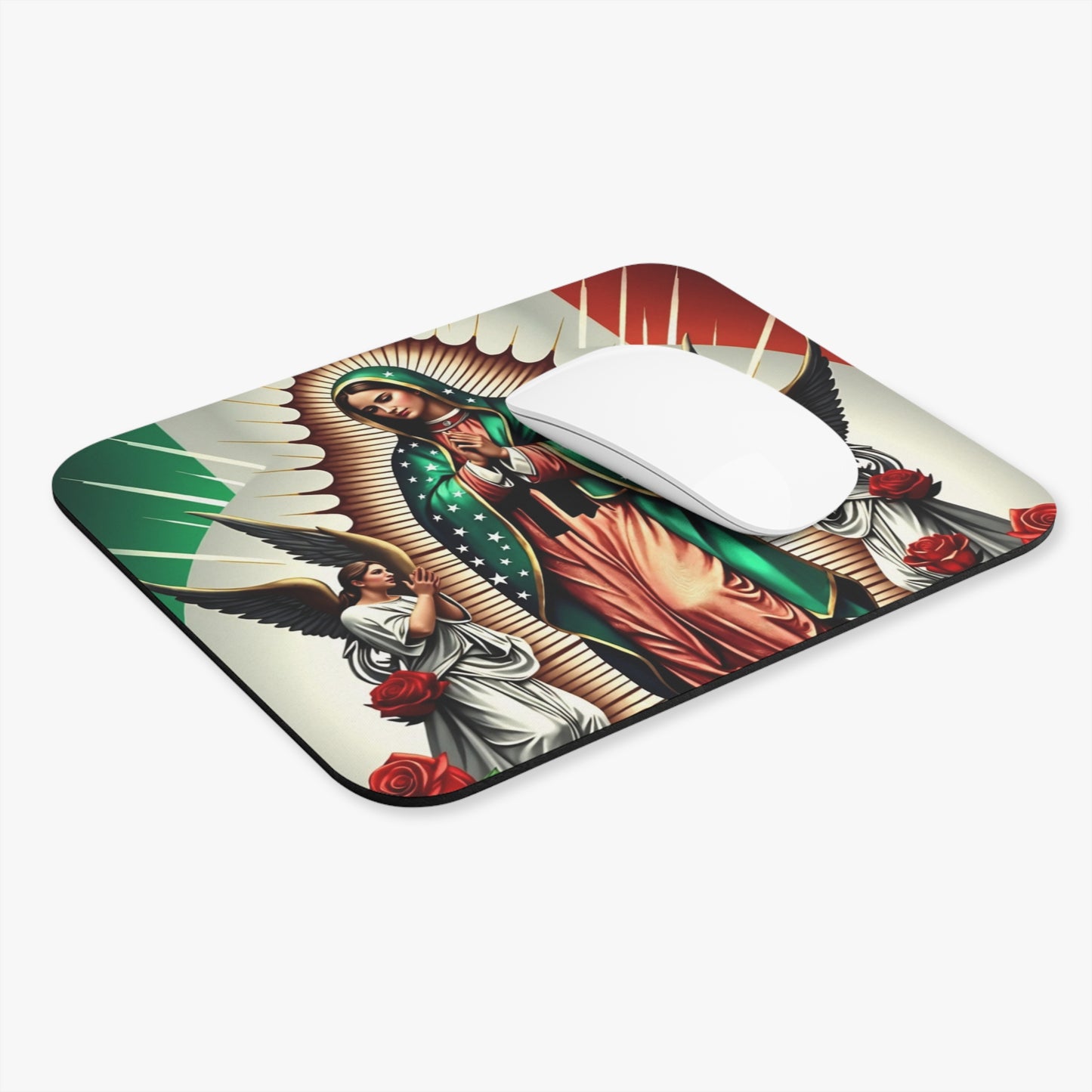 Virgin of Guadalupe Inspired Mouse Pad – Large 9"x8" Non-Slip Vibrant Colors