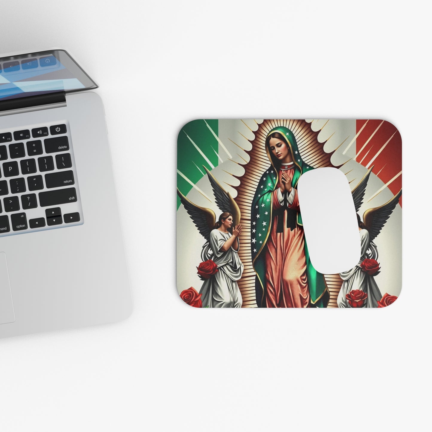 Virgin of Guadalupe Inspired Mouse Pad – Large 9"x8" Non-Slip Vibrant Colors