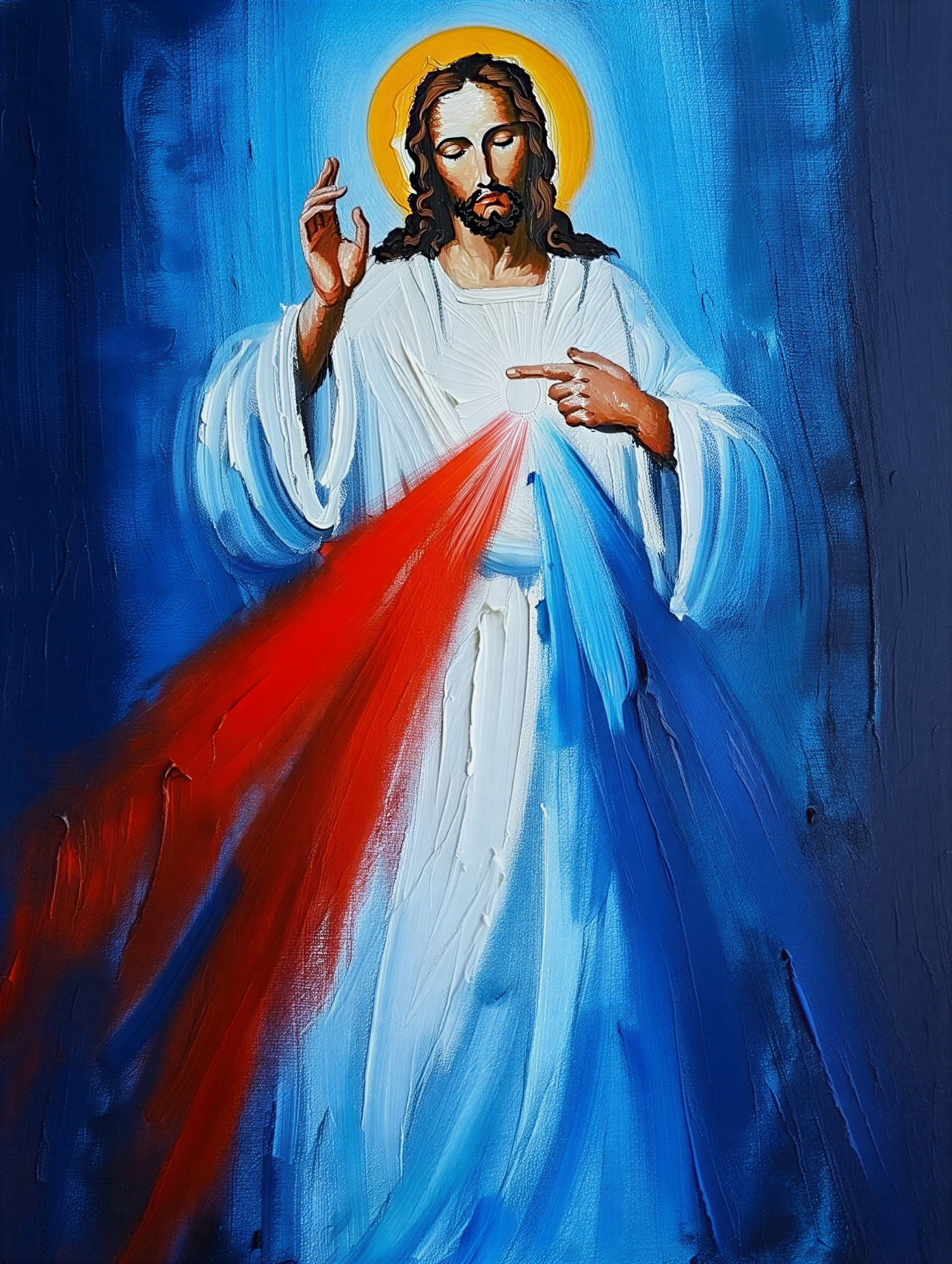 Jesus Divine Mercy Image Pendant with Adjustable Lobster Clasp Necklace