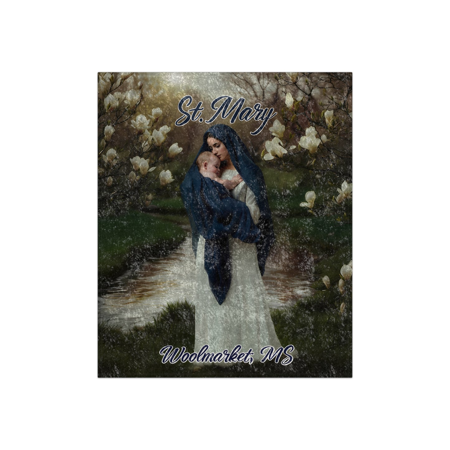 Luxurious Crushed Velvet St Mary Woolmarket, MS Biloxi River and Magnolias