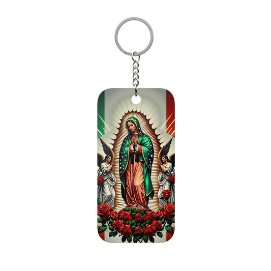 Double-Sided Keychain Inspired by Our Lady of Guadalupe